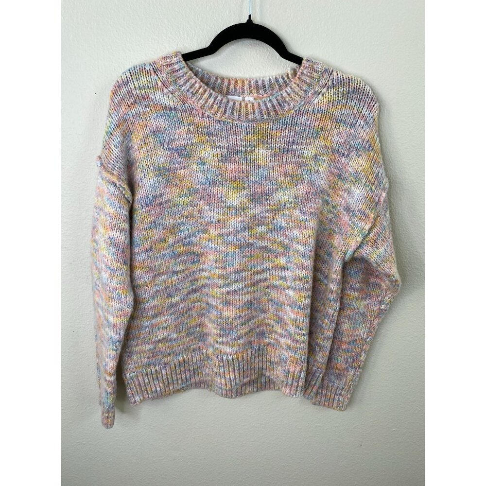 Gap Multi-Color Knit Sweater Womens M Acrylic/Cotton Crewneck Pullover Ribbed - Picture 2 of 6